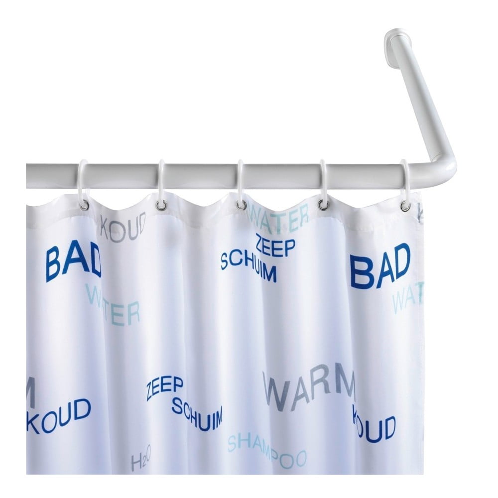 Biela univerzálna rohová tyč na sprchový záves Wenko