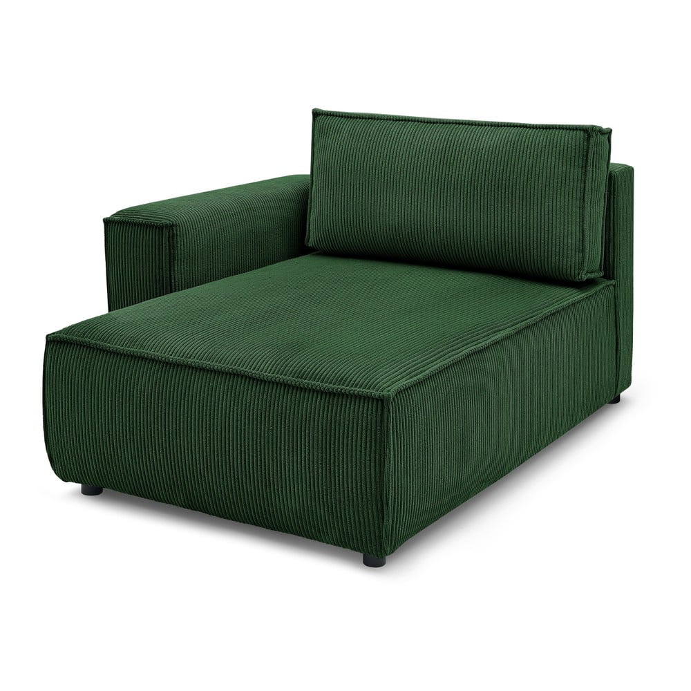 Zelený menčestrový modul pohovky (ľavý roh) Nihad modular – Bobochic Paris