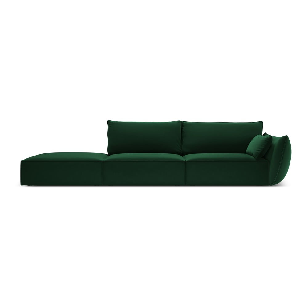 Tmavozelená zamatová pohovka pravý roh 264 cm Vanda – Mazzini Sofas