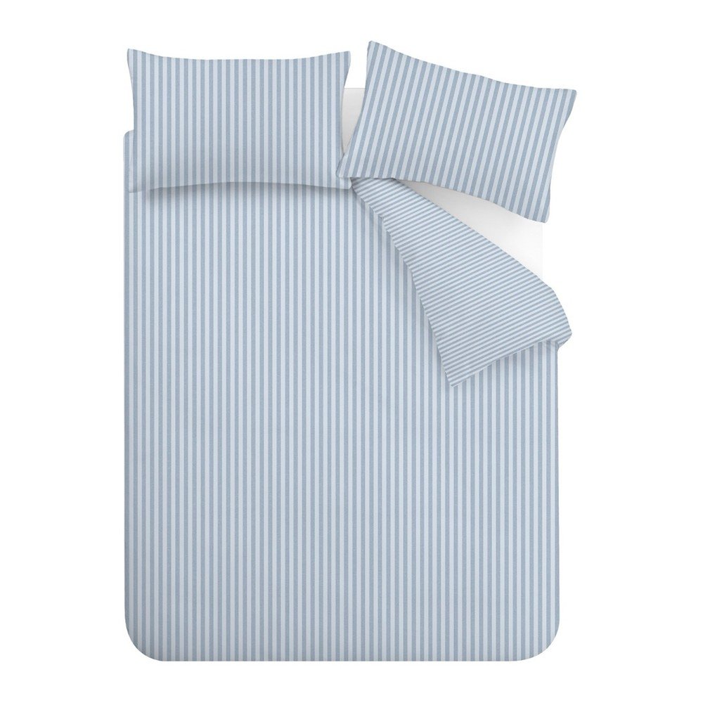 Modré 3-dielne obliečky na dvojlôžko 200x200 cm Epping Textured Stripe – Catherine Lansfield