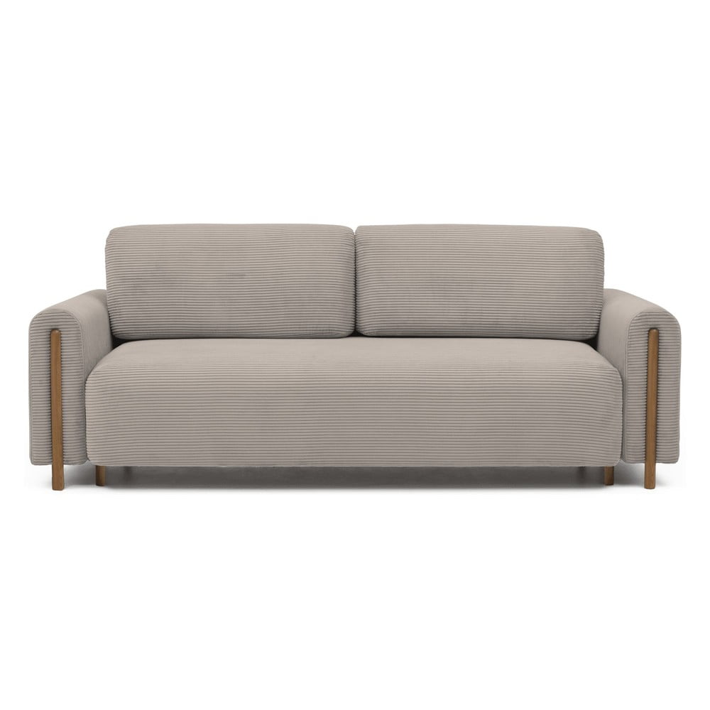 Svetlohnedá menčestrová rozkladacia/s úložným priestorom pohovka 244 cm Arcadova – ELTAP