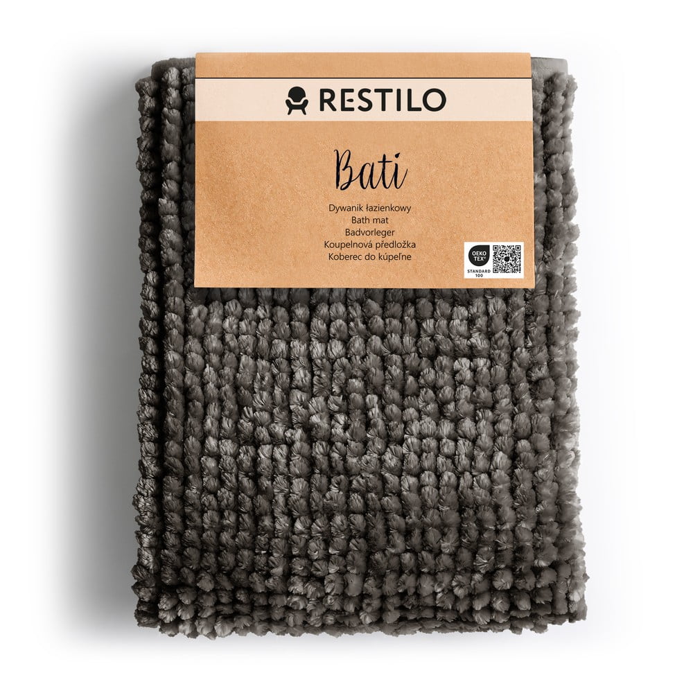 Tmavosivá kúpeľňová predložka 70x120 cm Bati – Restilo