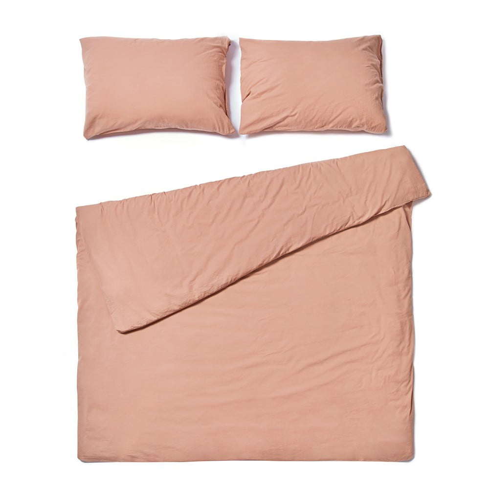 Prírodne hnedé obliečky na dvojlôžko zo stonewashed bavlny Bonami Selection