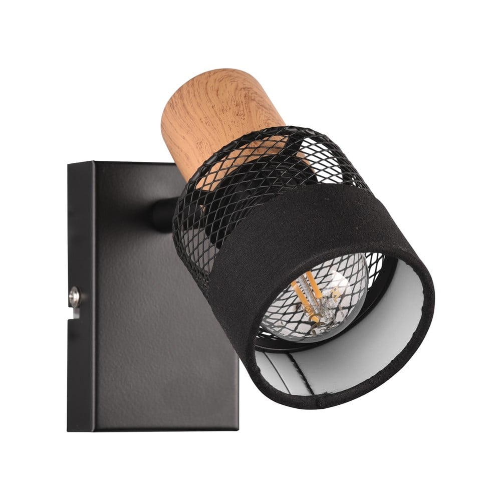 Nástenné svietidlo v čiernej a prírodnej farbe ø 7 cm Nandini – Trio