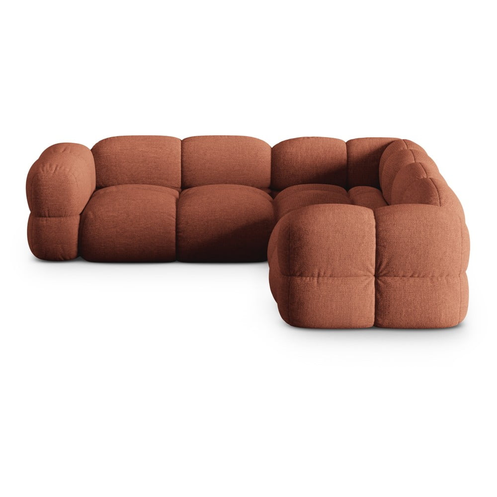 Rohová pohovka v tehlovej farbe Loretto – Cosmopolitan Design