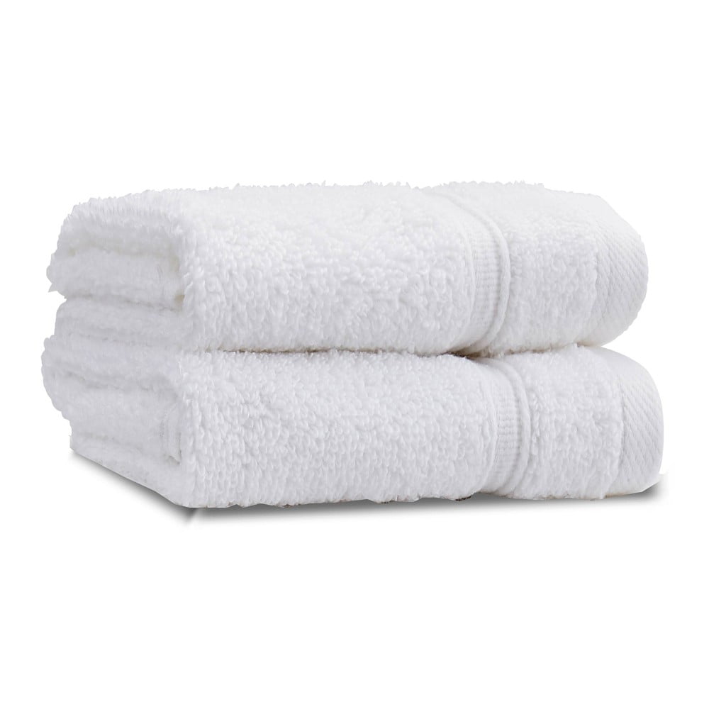 Biele froté bavlnené uteráky v súprave 2 ks 30x30 cm Zero Twist – Catherine Lansfield