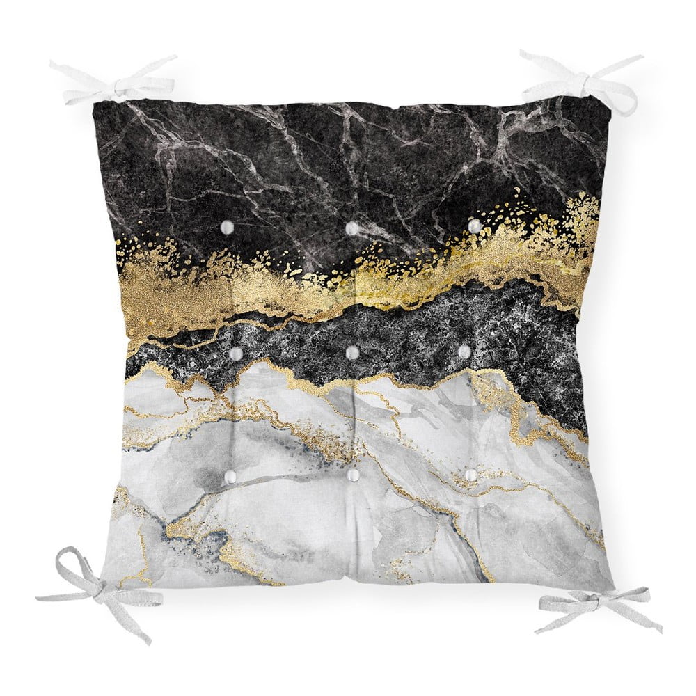 Sedák na stoličku Minimalist Cushion Covers Black Gold Marble