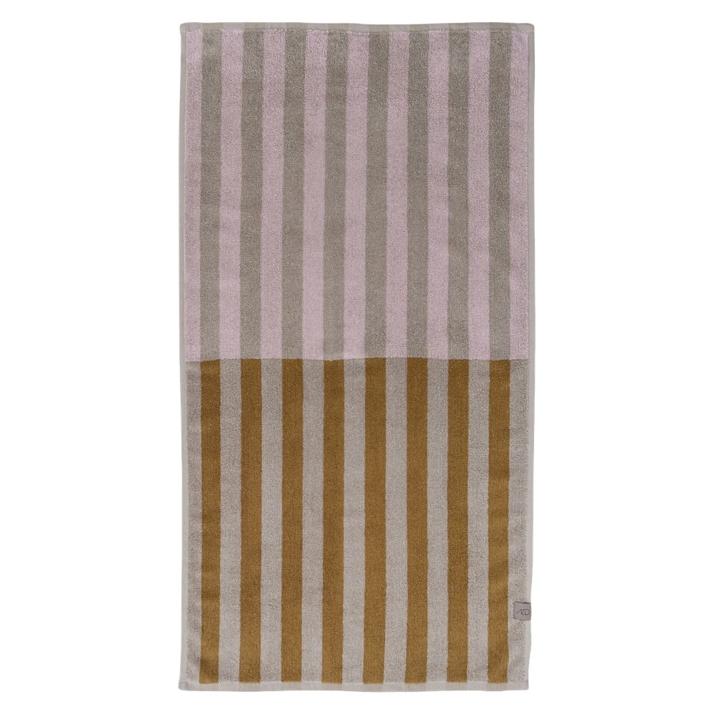 Hnedo-béžový uterák z bio bavlny 50x90 cm Disorder - Mette Ditmer Denmark