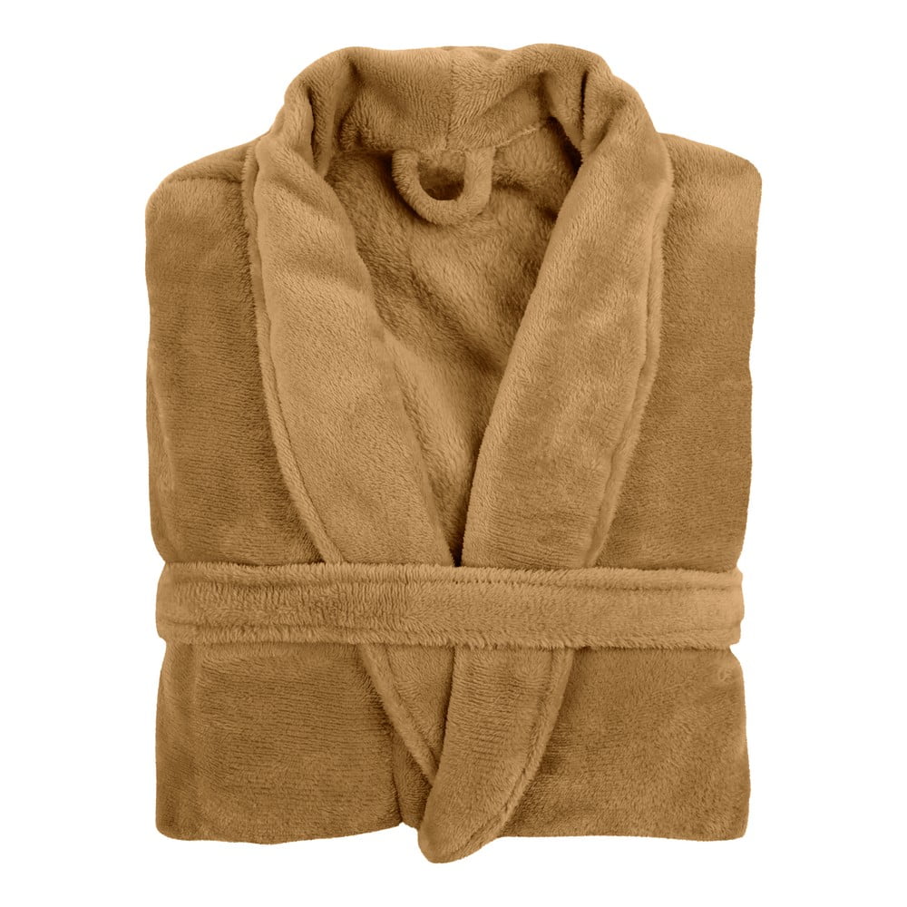 Mikroplyšový župan v horčicovej farbe veľkosť L/XL Cozy – Tiseco Home Studio