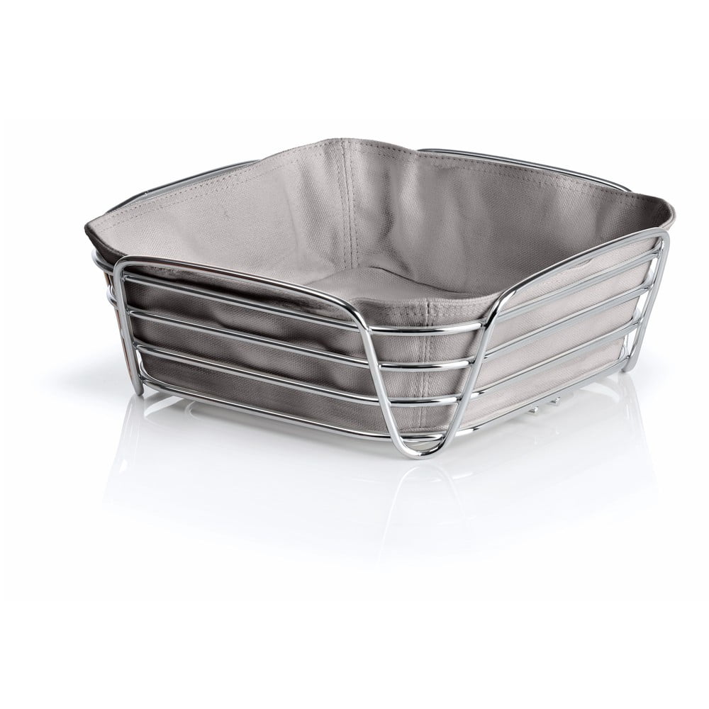 Sivý košík na pečivo so sivou bavlnenou vložkou Blomus Delara