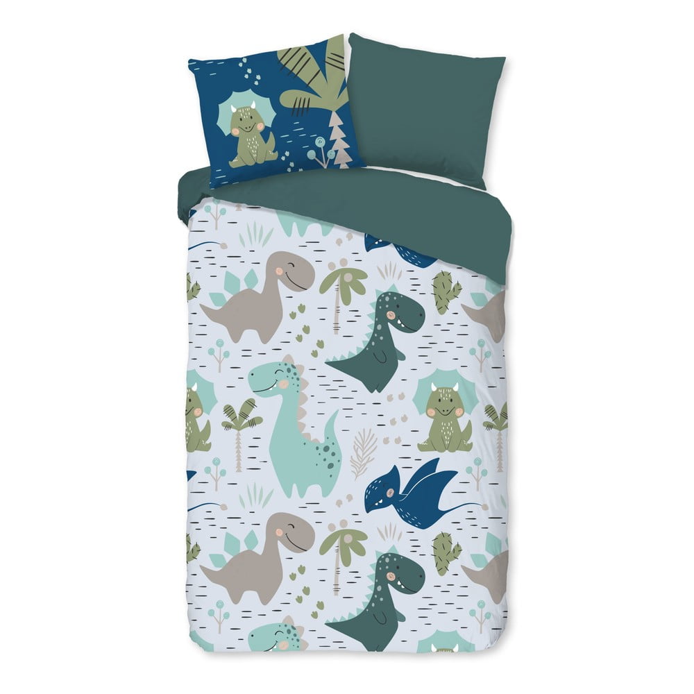 Zelené/modré detské obliečky na jednolôžko z mikrovlákna 140x200 cm – Good Morning