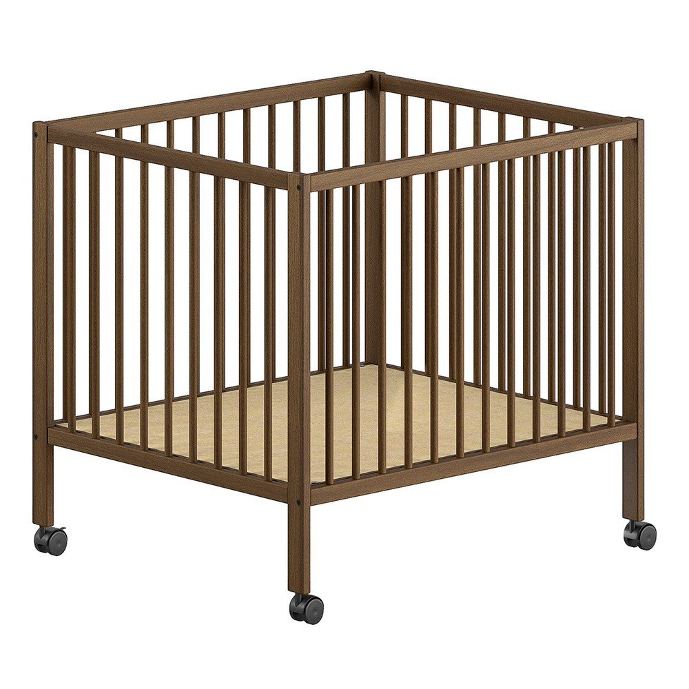 Hnedá detská ohrádka z bukového dreva 95x75 cm Dino – Vipack