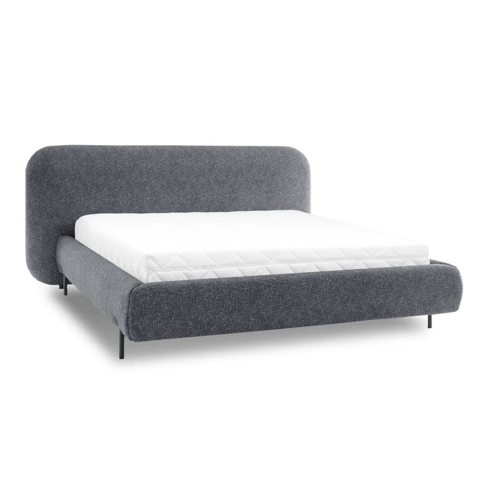 Modrá čalúnená dvojlôžková posteľ s úložným priestorom s roštom 160x200 cm Pointt – ELTAP