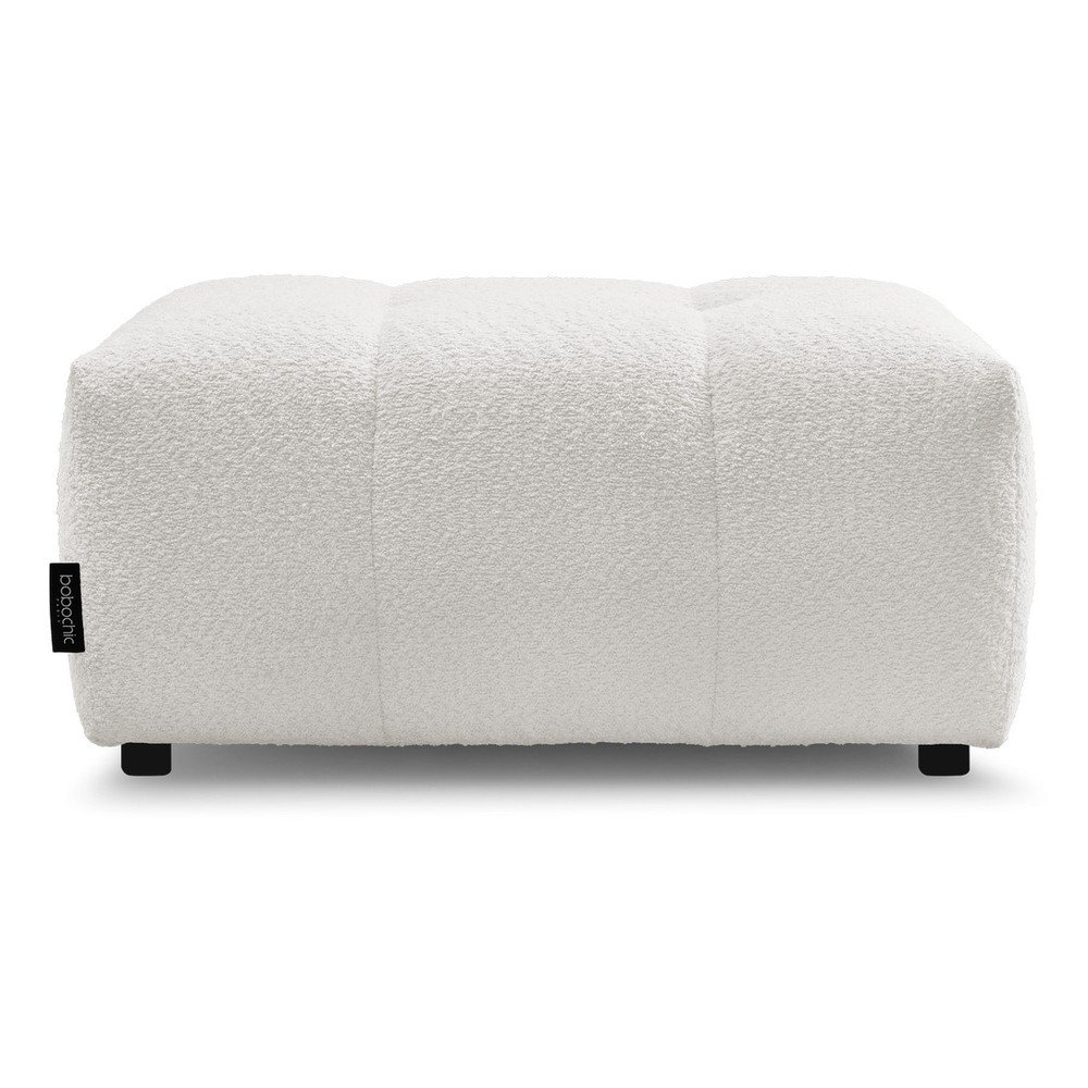 Biela podnožka z textílie buklé Roxelane – Bobochic Paris