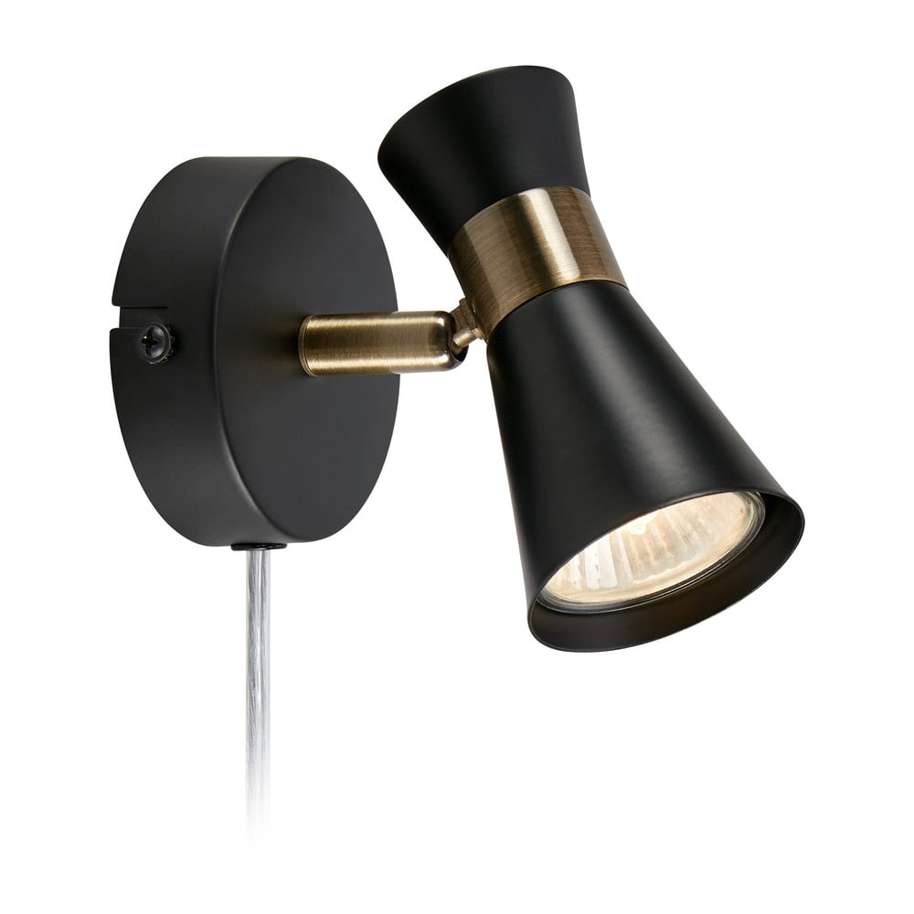 Čierne nástenné svietidlo (dĺžka 12 cm) Folie - Markslöjd