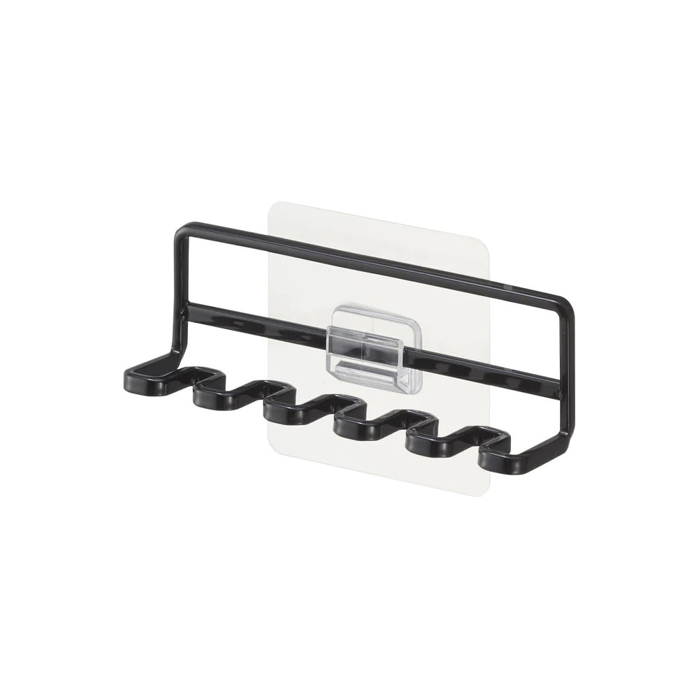 Čierny samodržiaci kovový držiak na zubné kefky Film Hook – YAMAZAKI