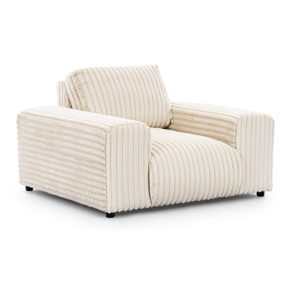 Krémové menčestrové kreslo Justin – Ropez