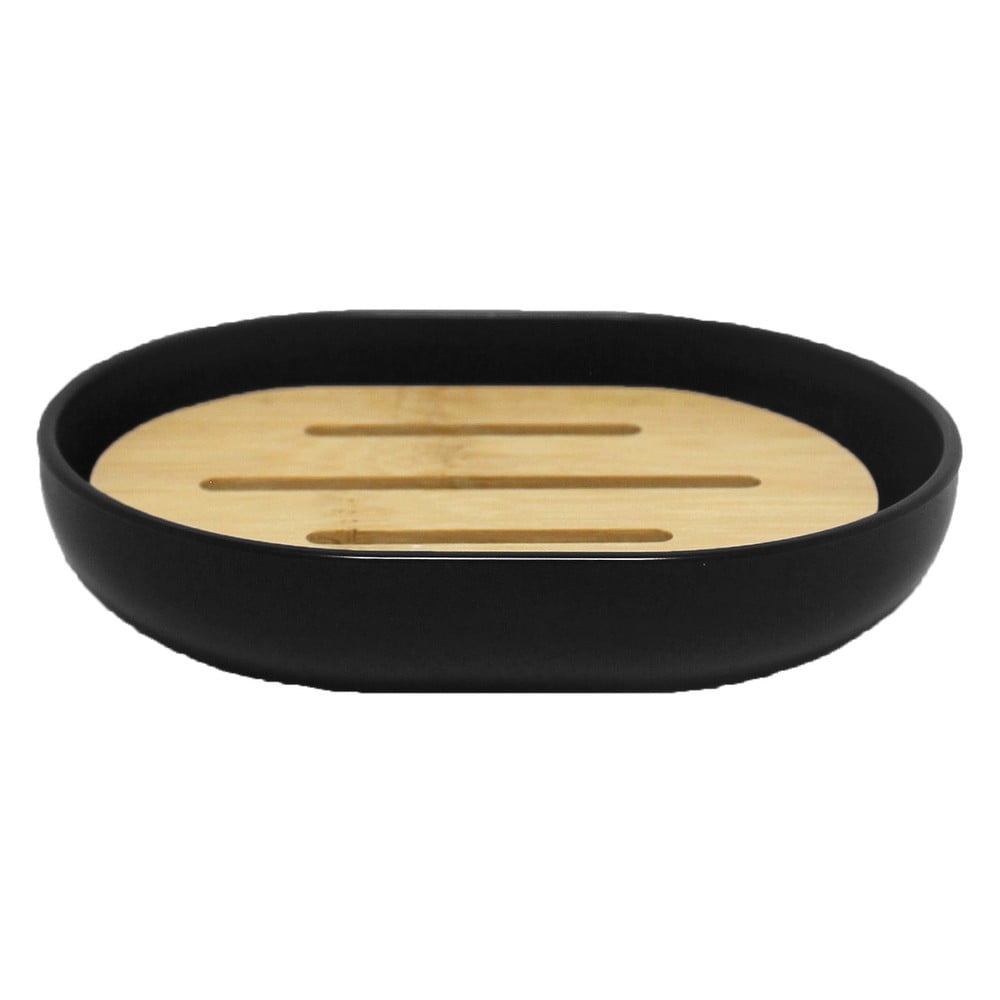 Čierna plastová nádobka na mydlo Smart – douceur d'intérieur