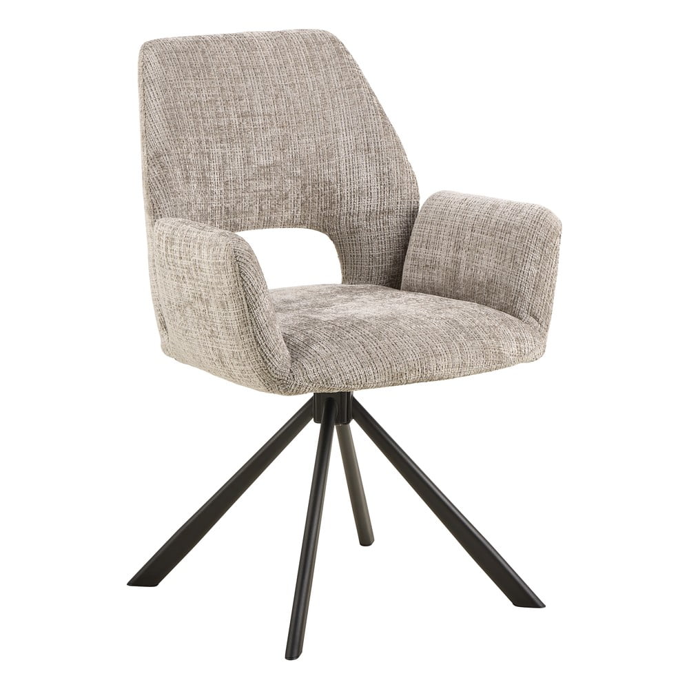 Svetlosivé čalúnené jedálenské kreslo s podrúčkami Graham – Actona