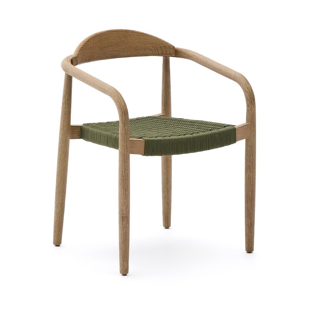 Zelené/v prírodnej farbe drevené jedálenské kreslo Nina – Kave Home