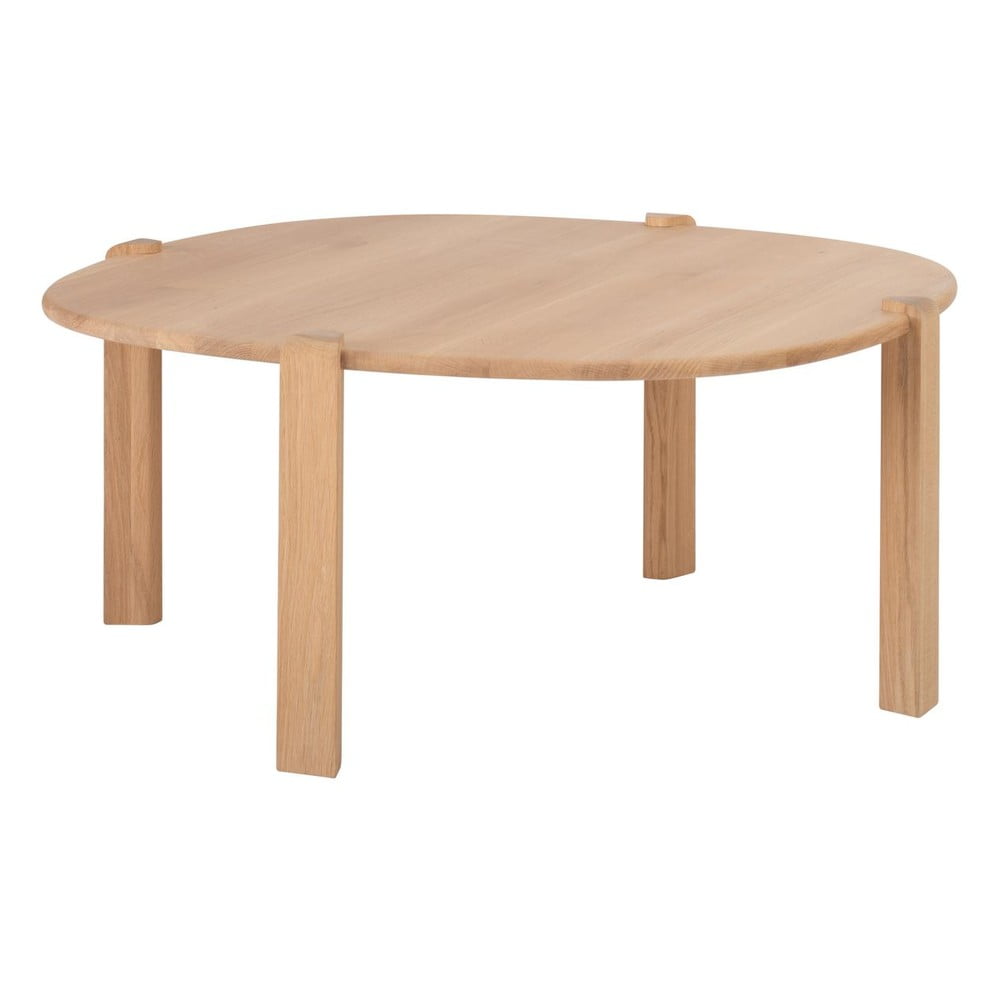 Okrúhly konferenčný stolík z dubového dreva v prírodnej farbe ø 100 cm Kulin – Gazzda