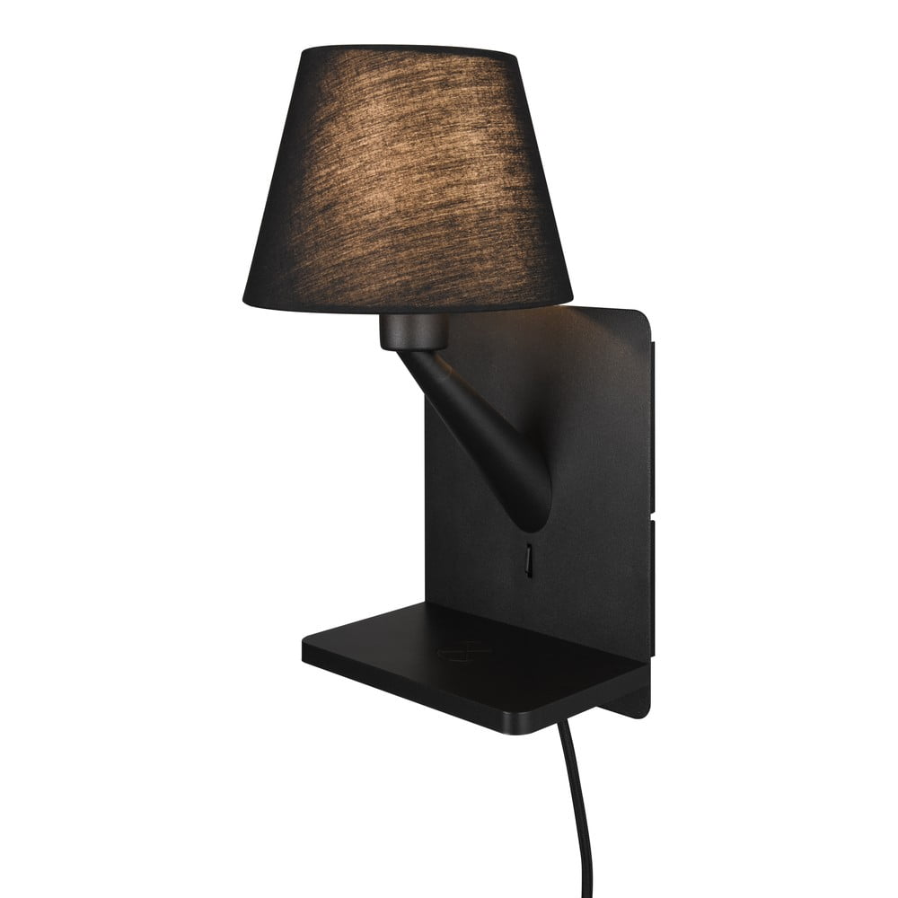 Matne čierne nástenné svietidlo Comfort – Trio