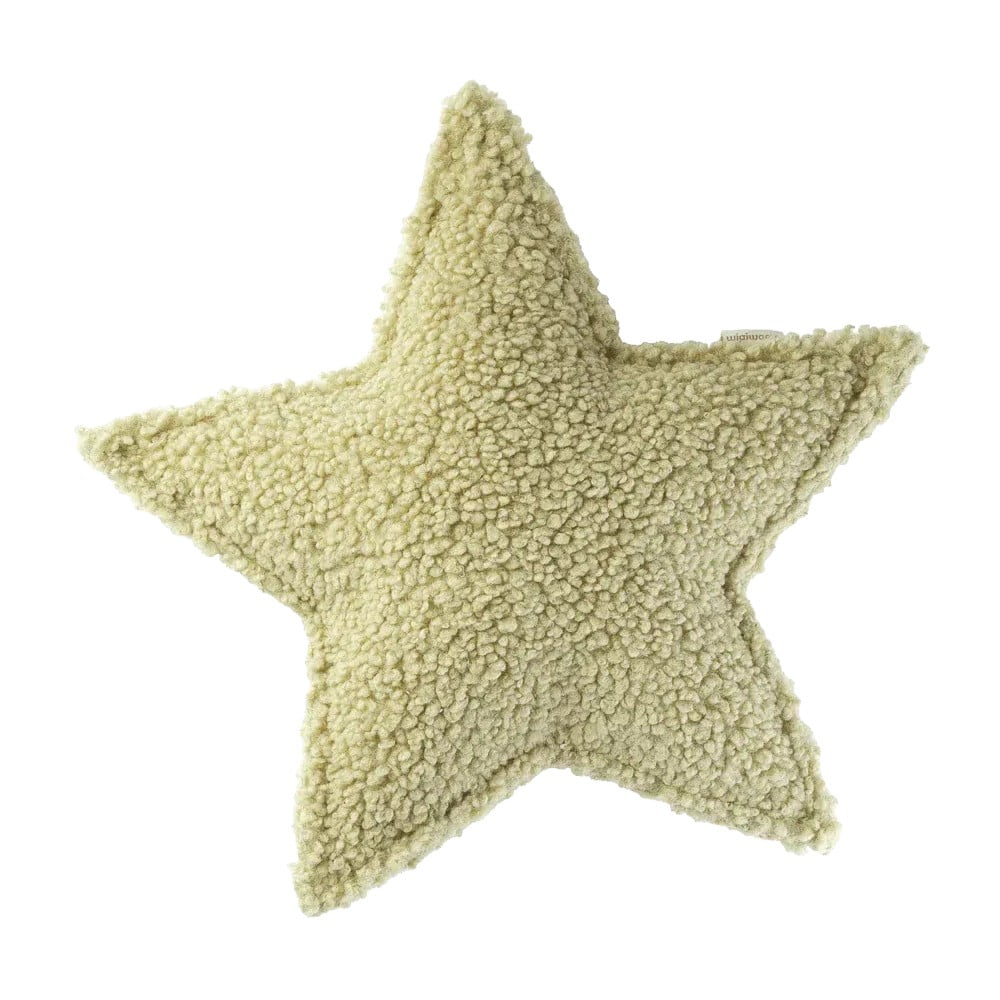 Zelený detský pohovkový vankúš z textílie buklé Star – Wigiwama