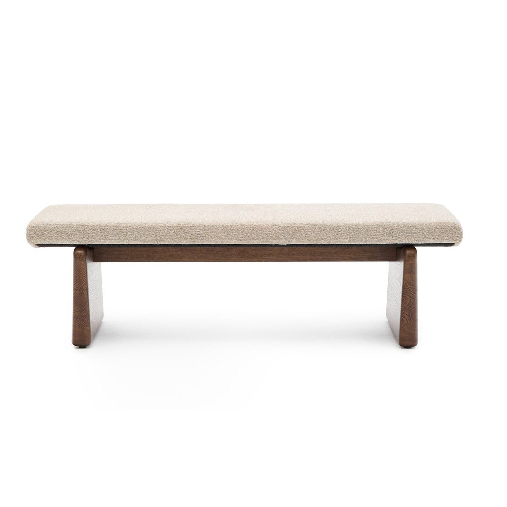 Béžová/v tmavoprírodnej farbe ženilková lavica Topaz – Kave Home