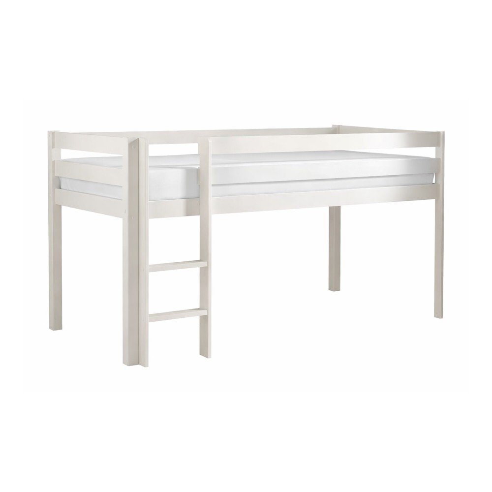 Biela vyvýšená detská posteľ z borovicového dreva 90x200 cm PINO – Vipack