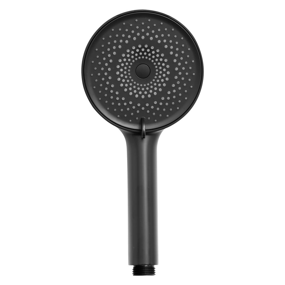Matne čierna plastová sprchová hlavica ø 12 cm Softwater – Wenko