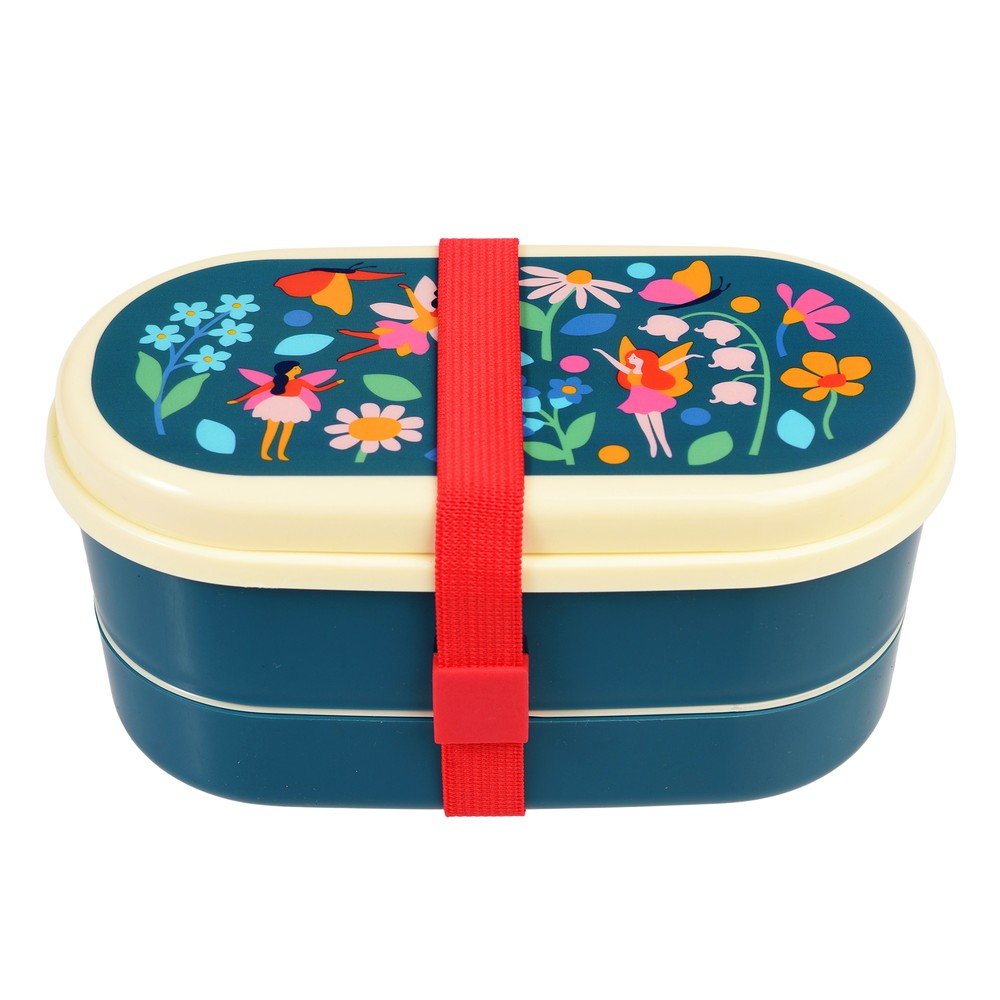 Tmavomodrý detský desiatový box Fairies in the Garden – Rex London