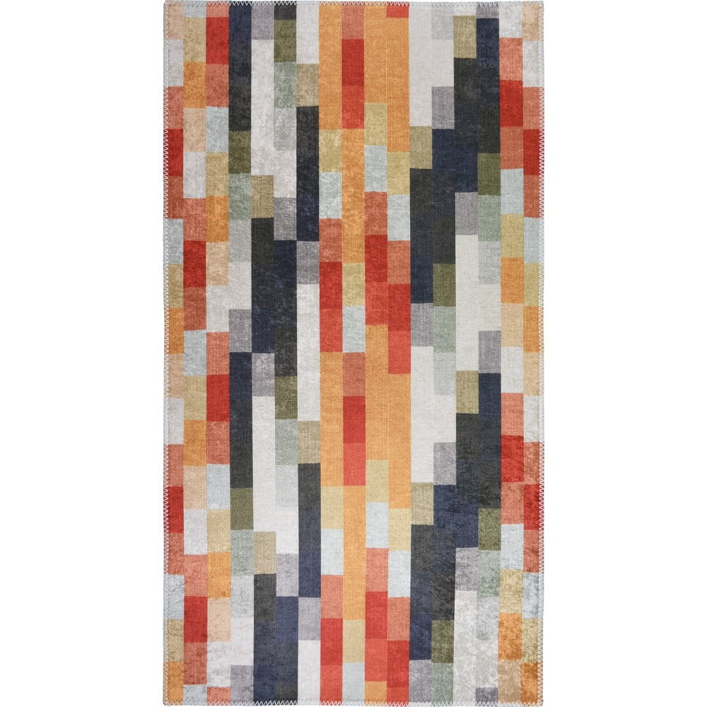 Oranžový/sivý prateľný koberec 60x100 cm Blocks of Fun – Vitaus