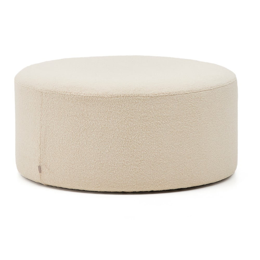 Krémový taburet z textílie buklé Kaeli – Kave Home