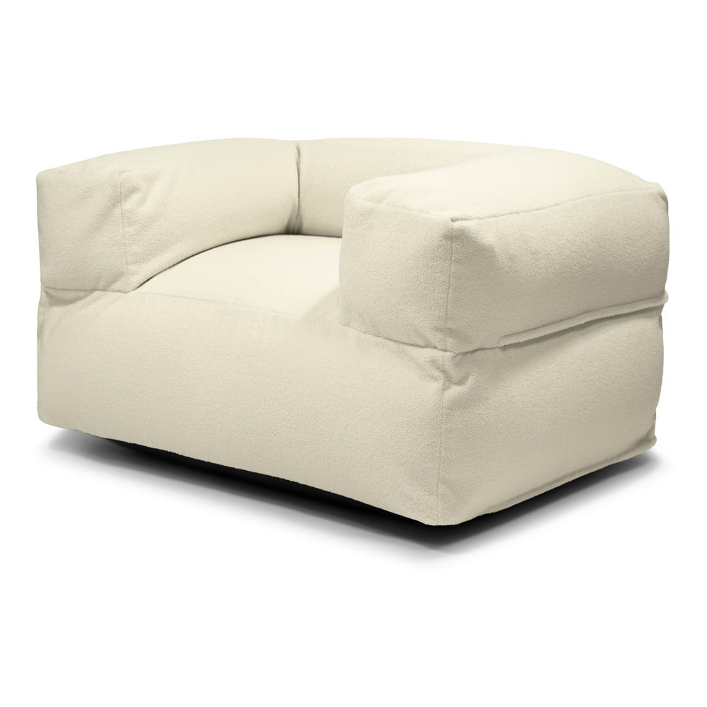 Krémový sedací vak z textílie buklé MooG – SLOWDOWN