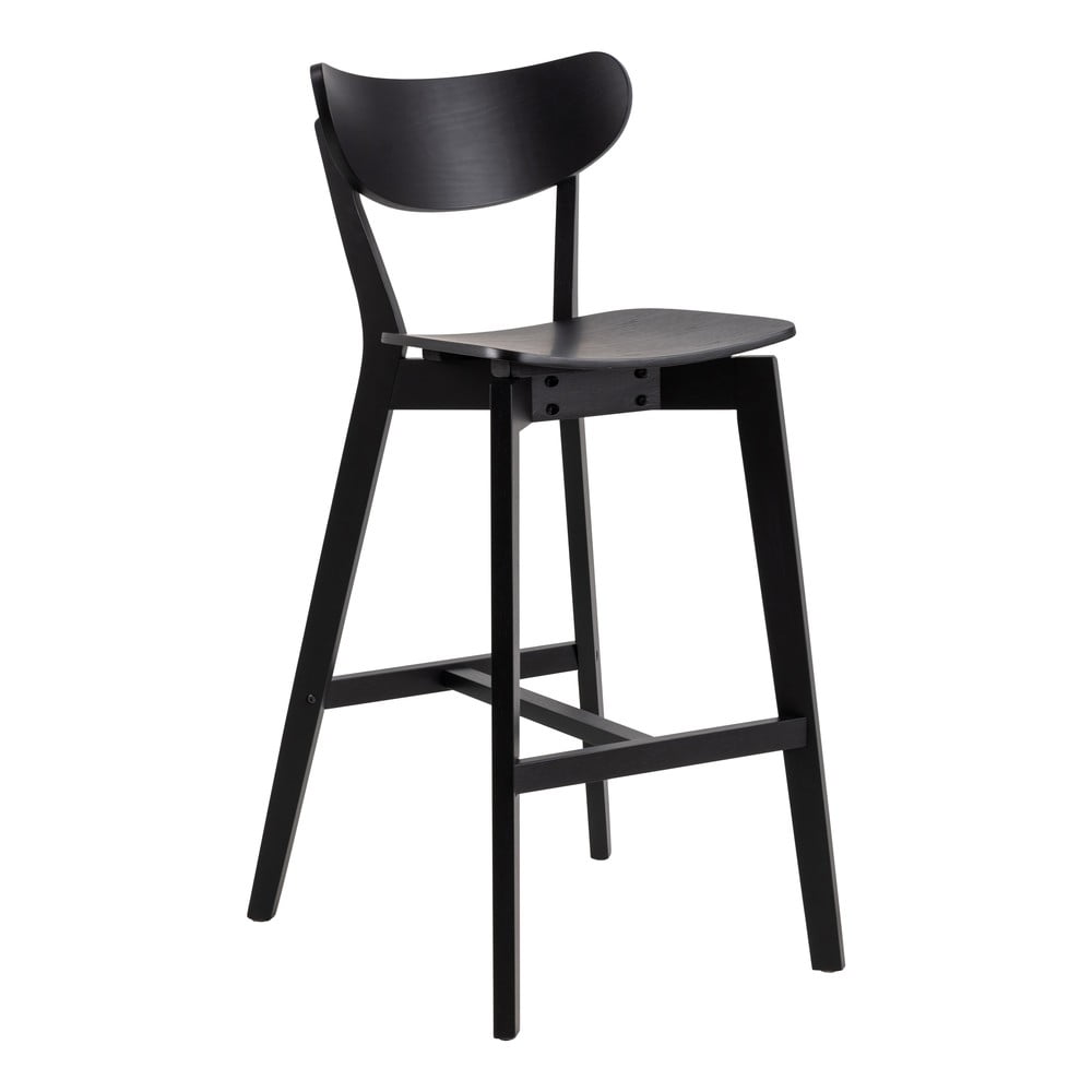 Čierne barové stoličky z kaučukového dreva v súprave 2 ks 105 cm Roxby – Actona