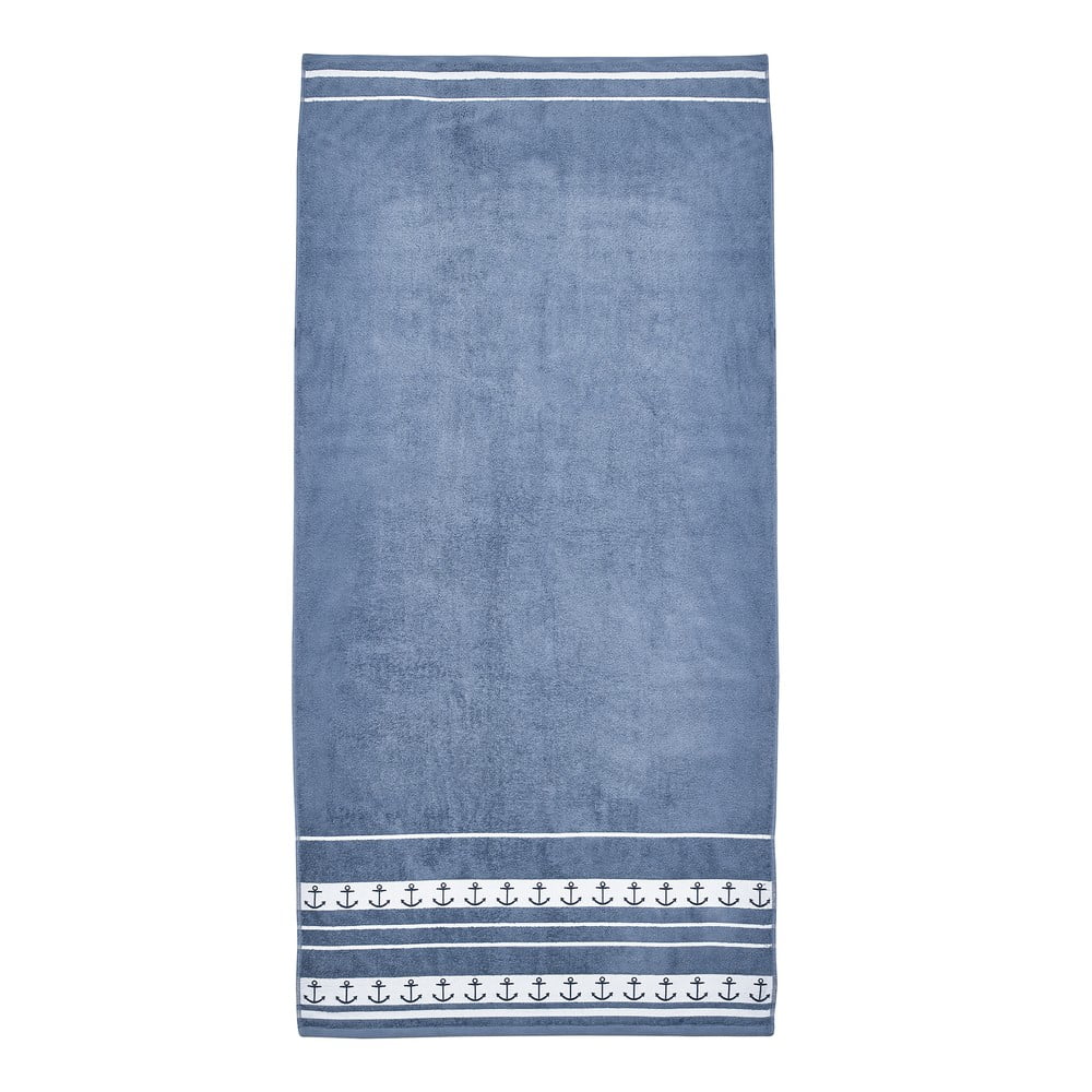 Modrá bavlnená plážová osuška 90x180 cm Anchors – Catherine Lansfield