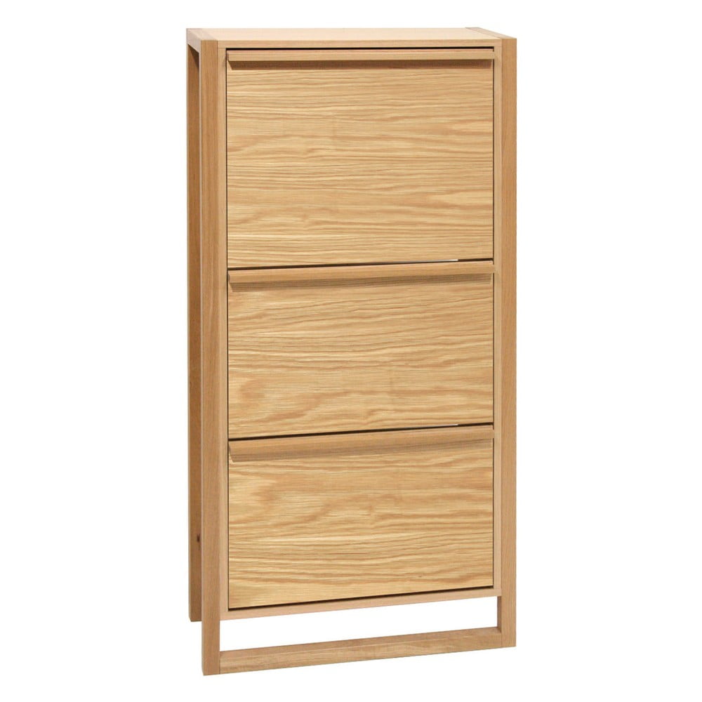 Výklopná skrinka na topánky v dekore duba v prírodnej farbe NewEst – Woodman