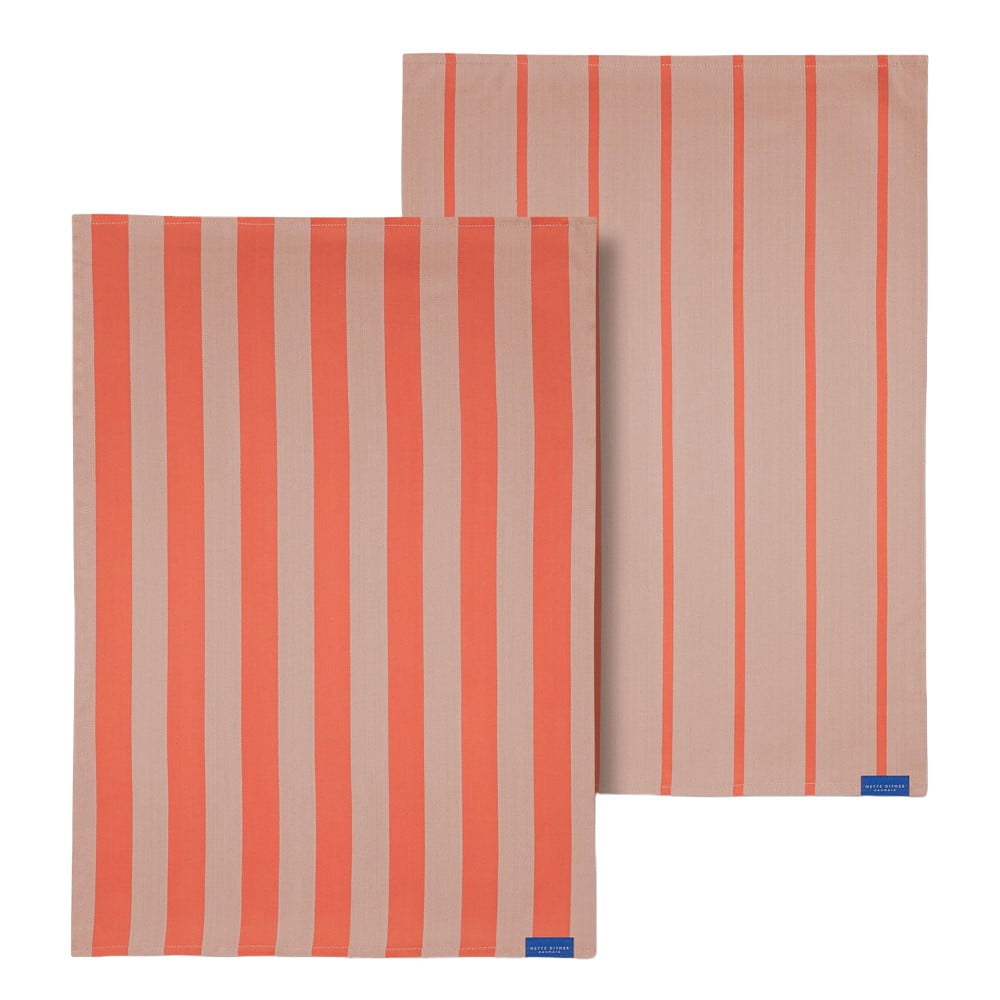 Bavlnené utierky v súprave 2 ks 50x70 cm Stripes – Mette Ditmer Denmark