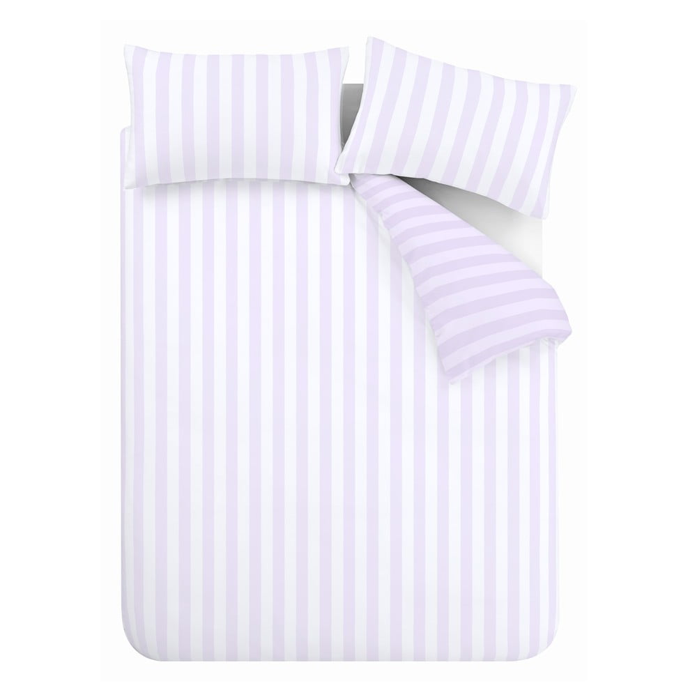 Biele/v levanduľovej farbe obliečky na jednolôžko 135x200 cm Stripe Tease – Sassy B