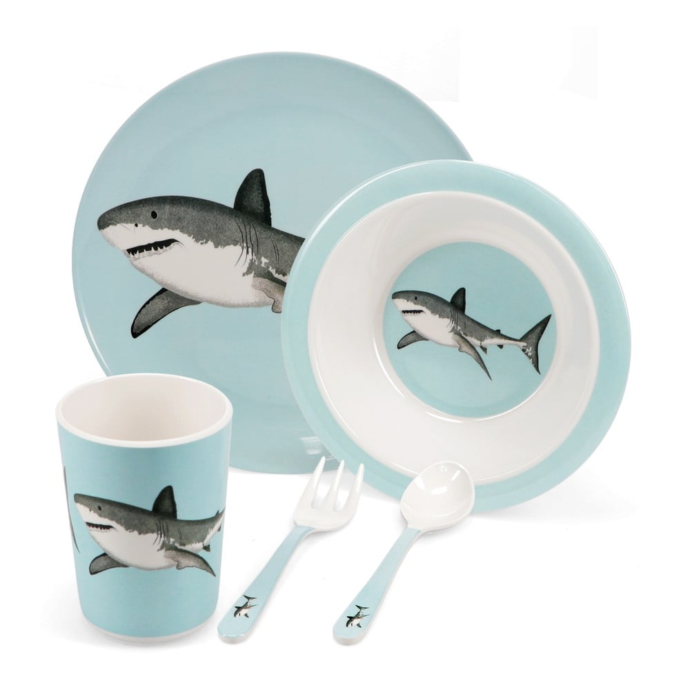 Detská jedálenská súprava 5 ks Sharks – Rex London