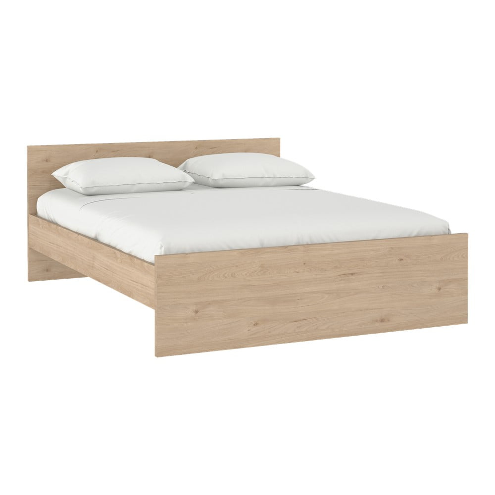 Dvojlôžková posteľ v dekore duba bez roštu 180x200 cm v prírodnej farbe Naia – Tvilum