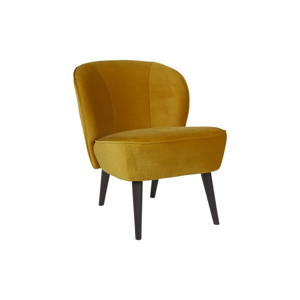 Horčicovožlté kreslo WOOOD Sara