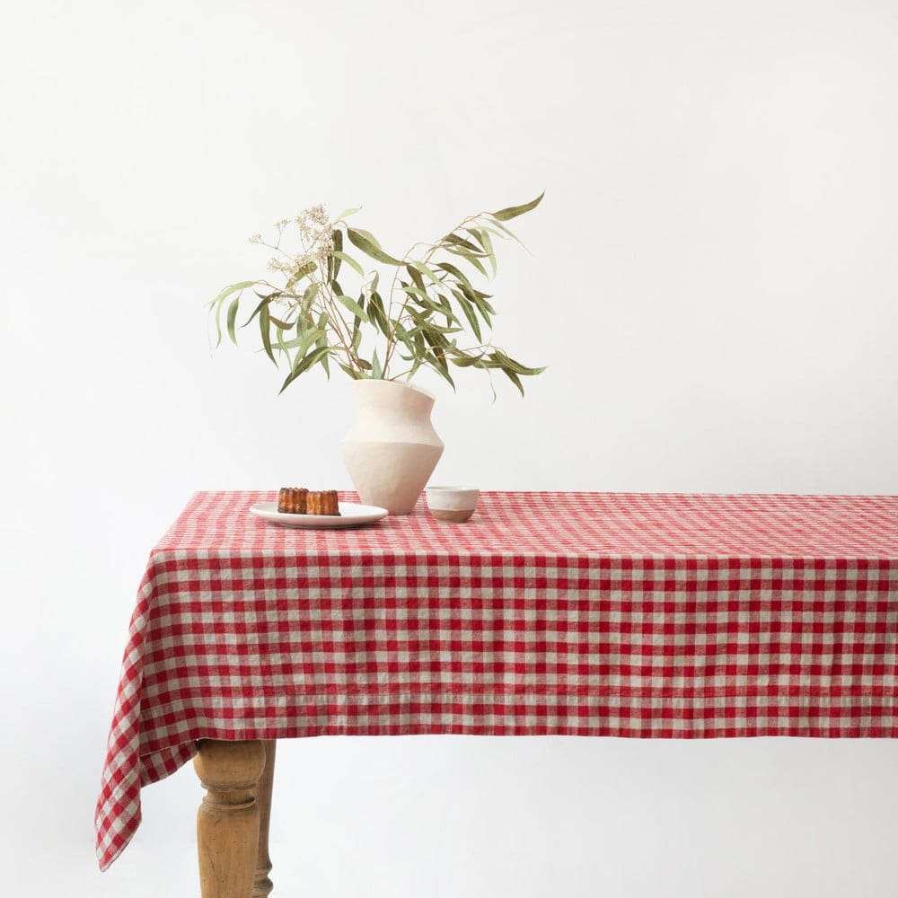 Ľanový obrus 140x250 cm Red Gingham – Linen Tales
