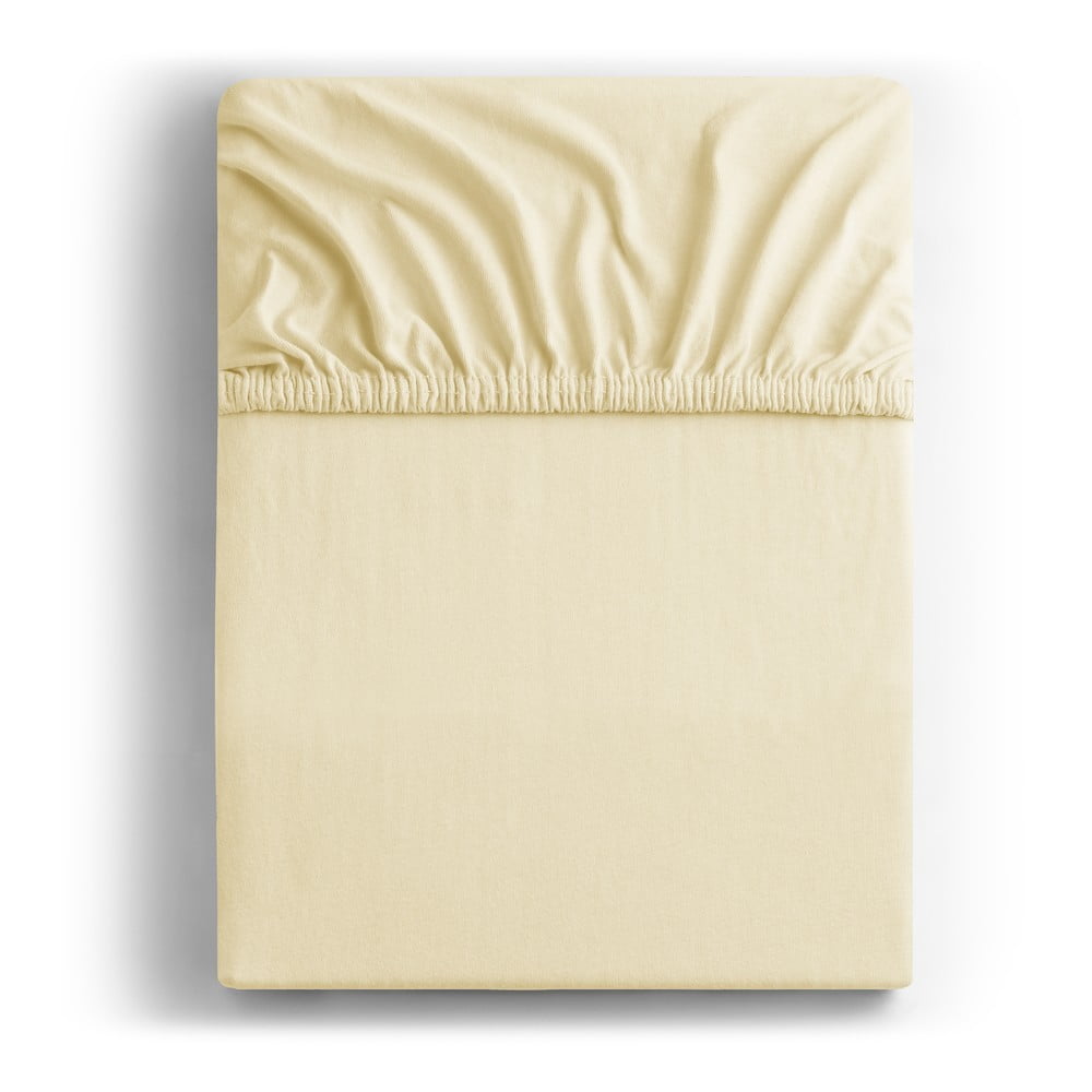 Krémová napínacia plachta jersey 120x200 cm Amber – Restilo