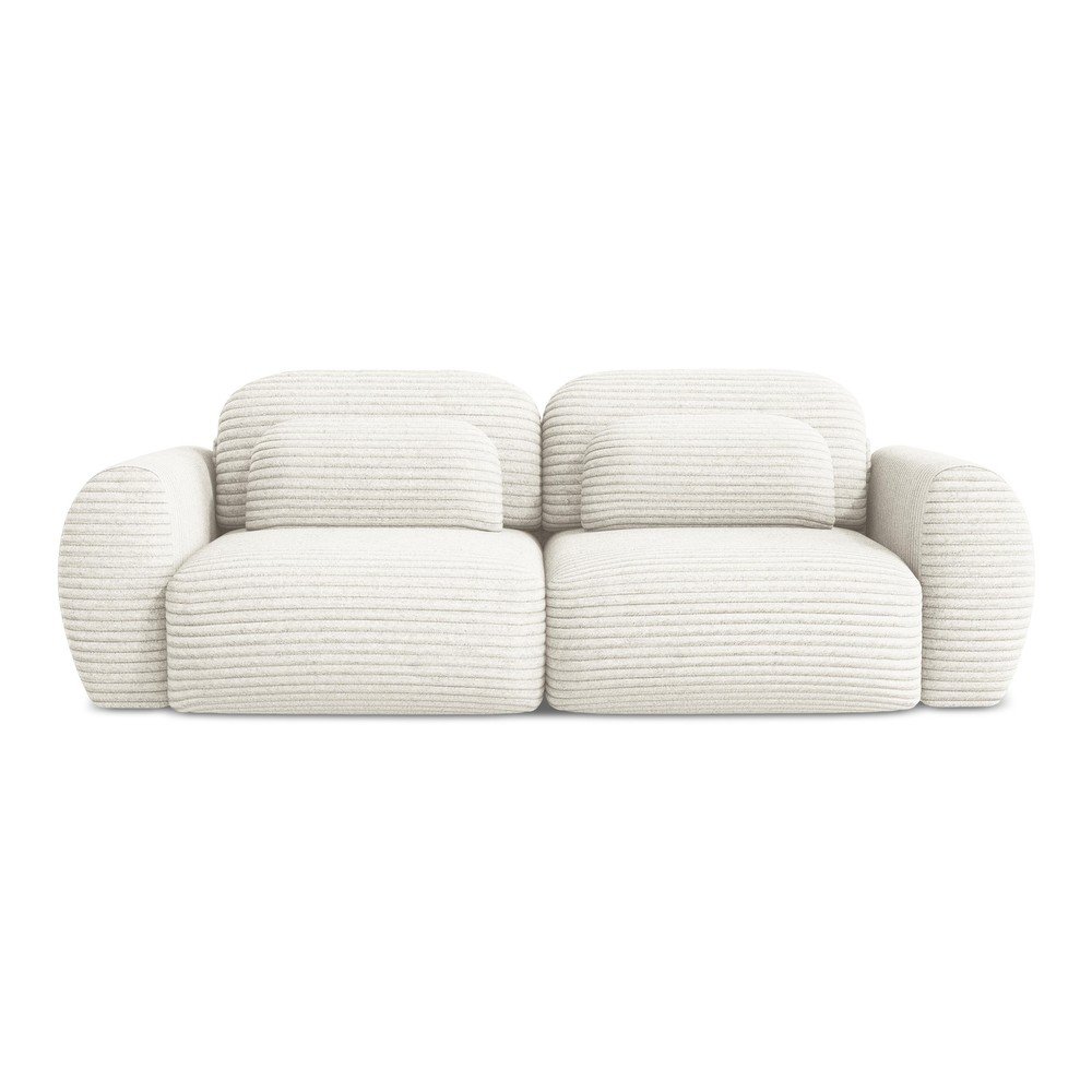 Béžová menčestrová rozkladacia/s úložným priestorom pohovka 266 cm Kini – Makamii