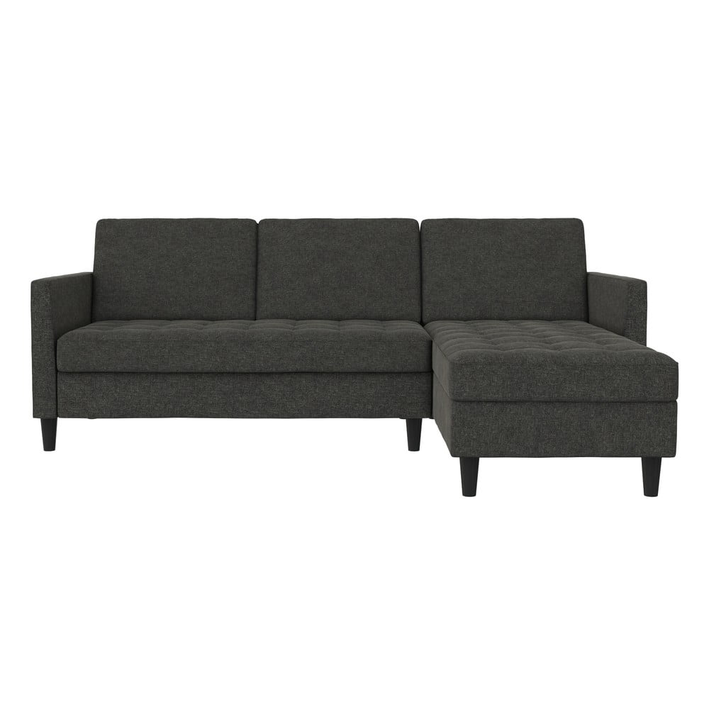 Tmavosivá zamatová rohová pohovka Presley – Støraa