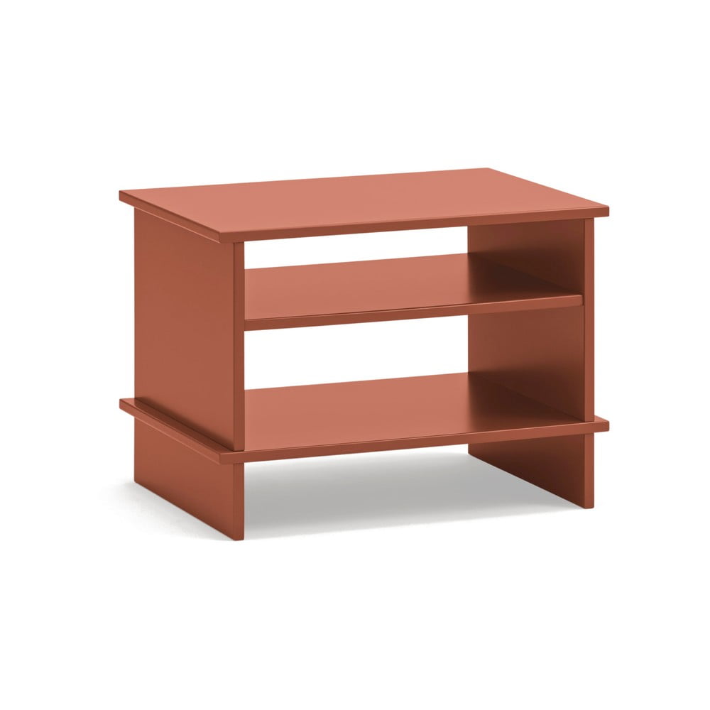 Nočný stolík s poličkami v tehlovej farbe Inari – Teulat