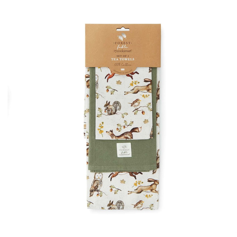 Bavlnené utierky v súprave 3 ks 45x65 cm Forest Fable – Cooksmart ®