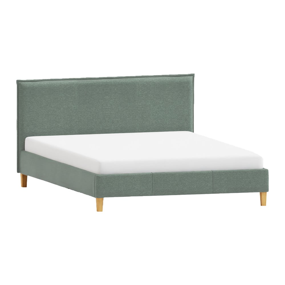 Zelená čalúnená dvojlôžková posteľ s roštom 200x200 cm Tina – Ropez