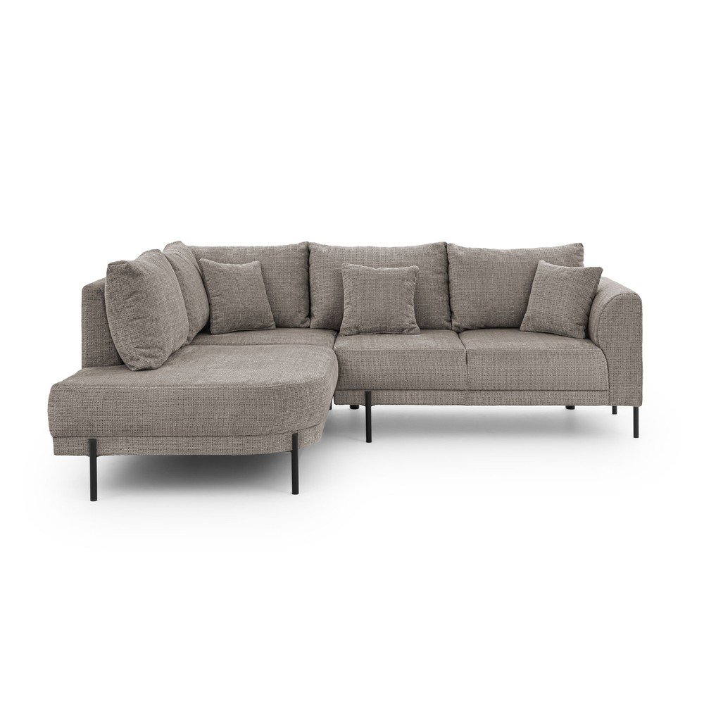 Taupe ženilková rohová pohovka (ľavý roh/do L) Mauris  – Ropez